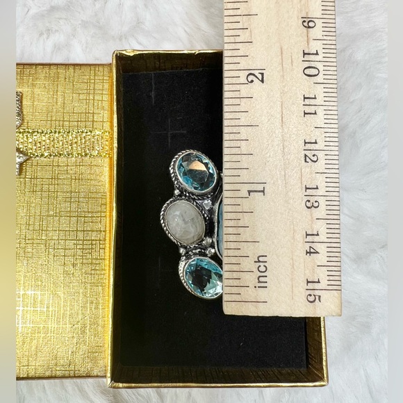 Solar Add on Item - Blue Solar Quartz 925 Ring size 6.75 - Picture 5 of 7